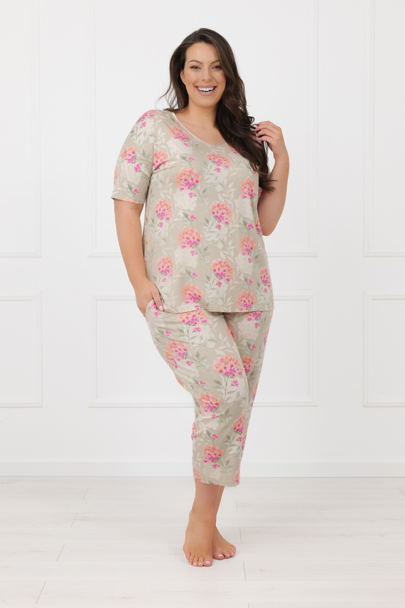 Női pizsama Harmonia Italian Fashion rövid ujjú nadrág 3/4 viszkózból