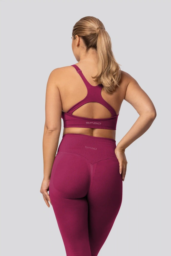 Spaio PRO push-up leggings magas derék alakformáló nem átlátszó red wine