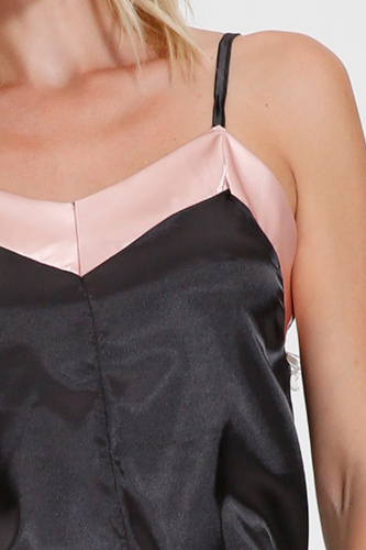 D492 Női rövid szatén pizsama Exes - felső és rövidnadrág