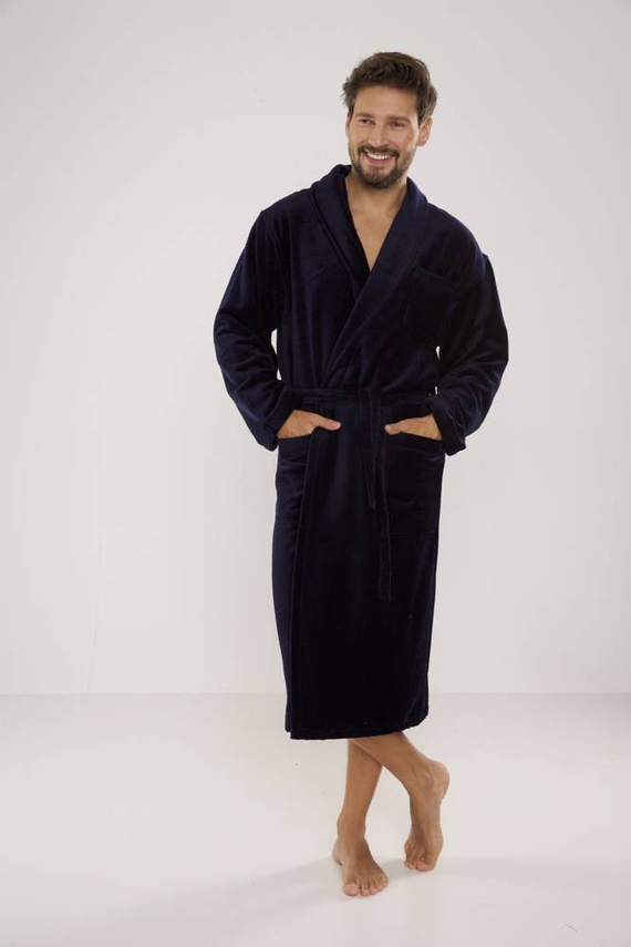 803 / 819 Twin frottír férfi háziköntös Forex - sötétkék (sötétkék)