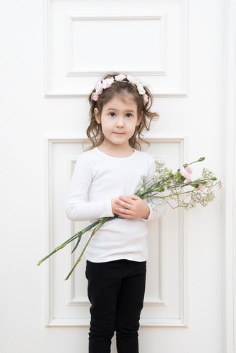 Tosia T-shirt lányoknak, hosszú ujjú olasz divat - fehér