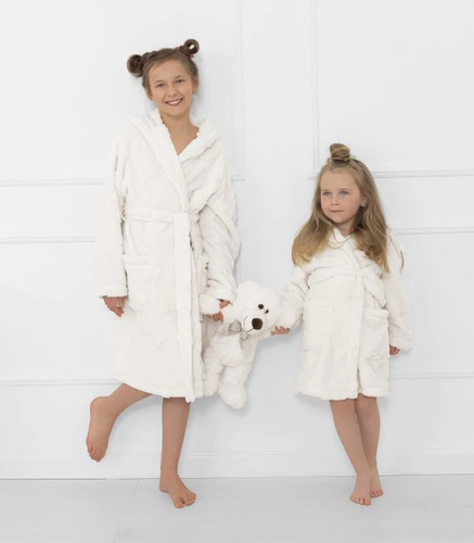 Teddy gyerek köntös Italian Fashion ecru - mackós, meleg, kapucnival