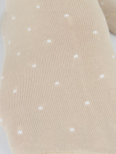 Női titokzokni Noviti ST077 – modal, pöttyös, lapos varrás beige