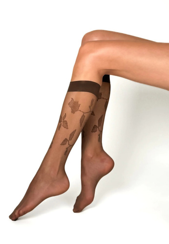 Női térdzokni Veneziana Olivia Olivia 20 den cappuccino mintás, ujjmegerősítés nélkül