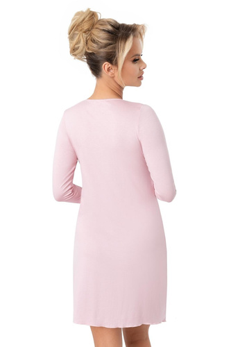 Hálóing Donna Margo púderrózsaszín - viszkóz, csipke, 3/4 ujjú, térd előtti hosszúságú