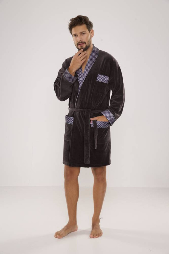 772 Bonjour férfi forex fürdőköpeny - grafit