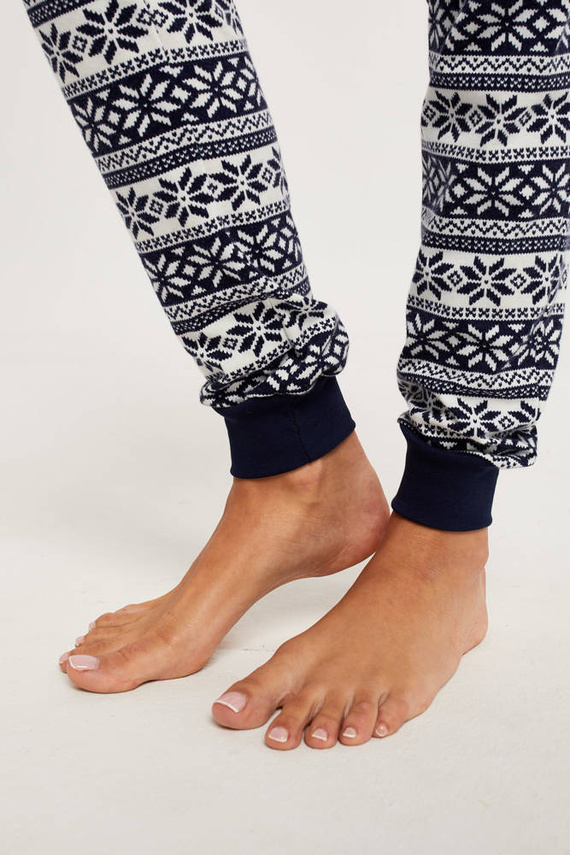 Arktyka Női pizsama hosszú ujjú, hosszú nadrágos olasz divat - tengerészkék/nyomatos