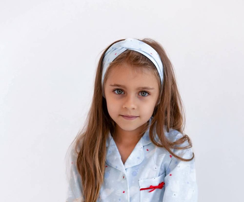 Fehér mackó Kids Sensis lány fejpánt - kék