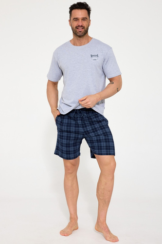 Cornette 328/214 Montana 3 férfi pizsama szürke 100% pamut