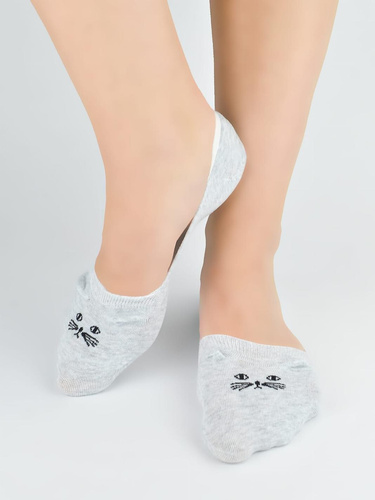 ST115 női pamut balerina zokni cicás 3D fülekkel csúszásgátló