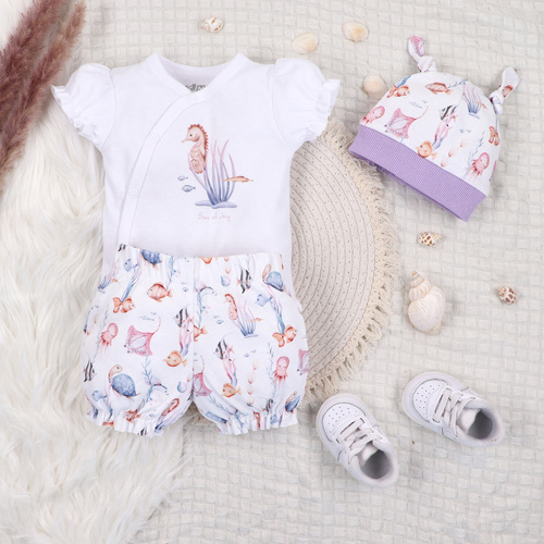 ABN-5490 Underwater World Nini babasapka - organikus pamut, puha, lélegző, légáteresztő