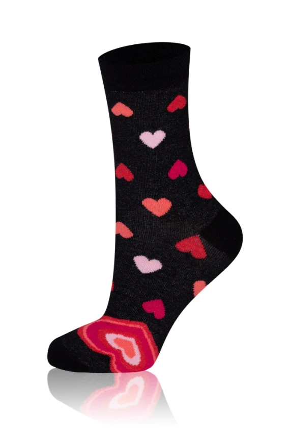 M30D Serce Férfi hosszú zokni olasz divat - fekete
