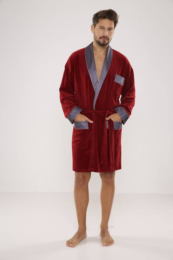 772 Bonjour férfi forex fürdőköpeny - gesztenyebarna színben