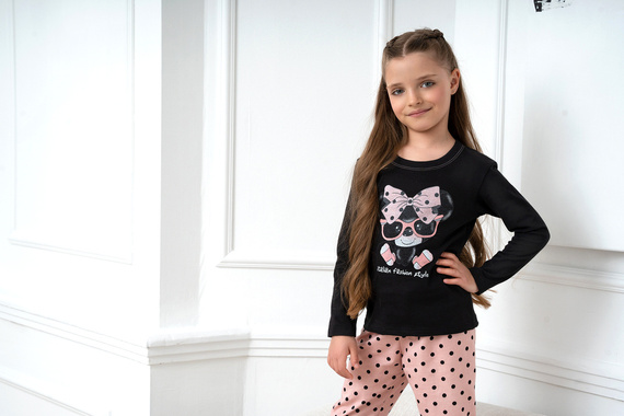 Bonilla Lány pizsama Italian Fashion - fekete/print