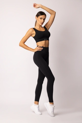 Női leggings SPAIO Flex Innergy 2.0 fekete - varrásmentes, regenerációs támogatással