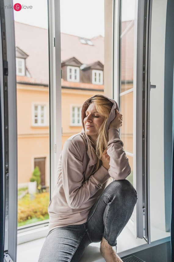 Milk Please bluza do karmienia Milk&Love z kapturem dusty cedar