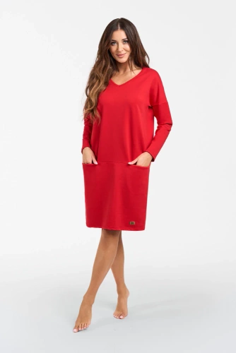 Karina női hosszú ujjú tunika Italian Fashion - piros