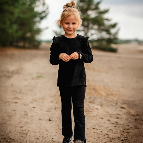 Simply Comfy gyermek leggings harang alsó Eevi fekete- 100% pamut, kényelmes és elegáns