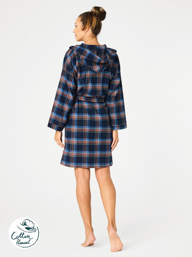 Női fürdőköpeny LGD 431 Key - tengerészkék, flanel pamut, meleg és puha