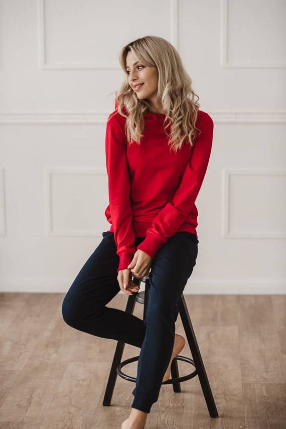 Milk Please bluza do karmienia Milk&Love z kapturem czerwony