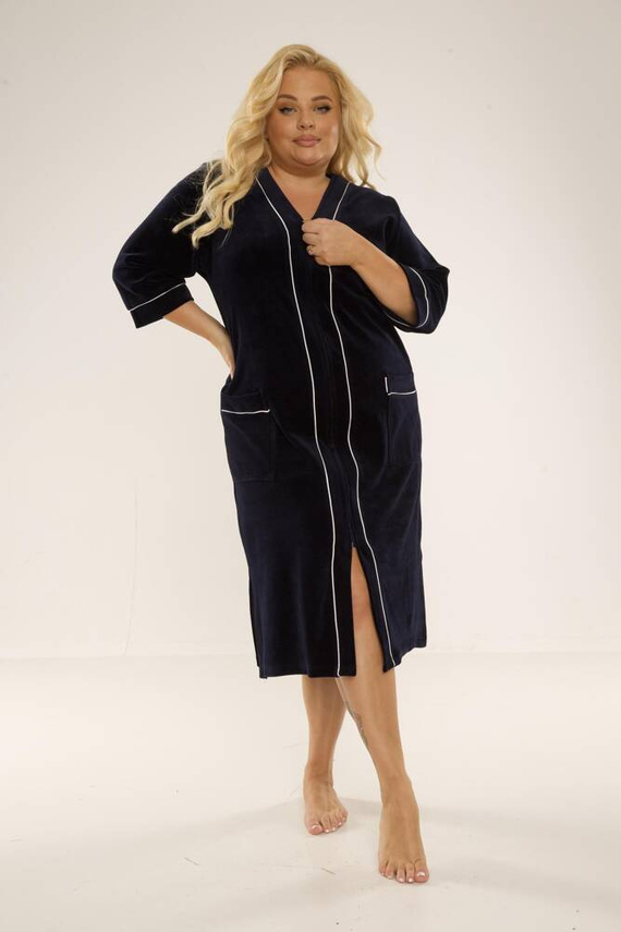 974 / 352 Velúr női köntös Forex - tengerészkék