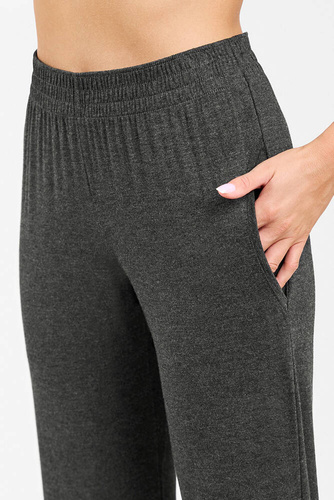 Akord Női szett hosszú ujjú, hosszú nadrág olasz divat - sötét melange