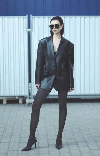 1236 Galia harisnyanadrág 80 den Gabriella fekete - mintás, bársony, 3D technológia