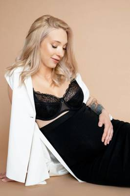 Momtobe Mama Glamour Semi Padded Black szoptatós melltartó – stabil tartás