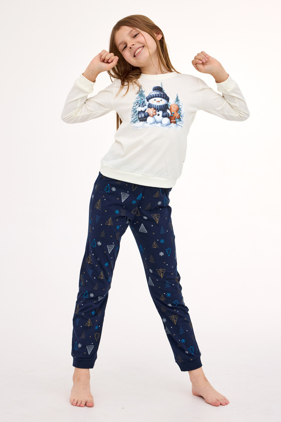977/189 978/189 Snowy Day Cornette lány pizsama pamut, hosszú ujjú | Meleg és kényelmes