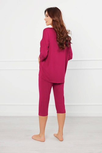 Natura Női 3/4-es pizsama Italian Fashion - bor