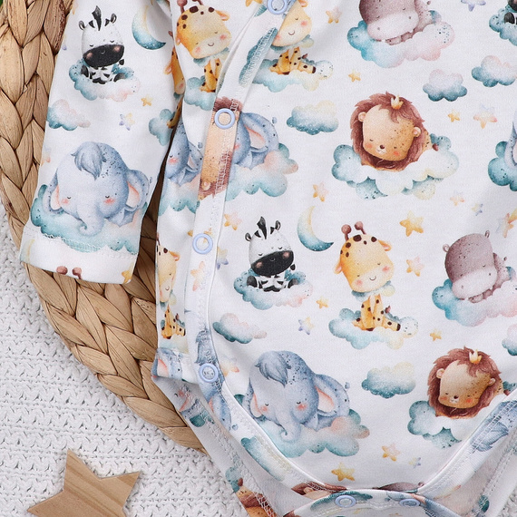 ABN-5601 Nini Little Dreamers borítékos bodysuit bio pamutból csecsemőknek - nikkelmentes záróelemek, 100%-os biztonsággal