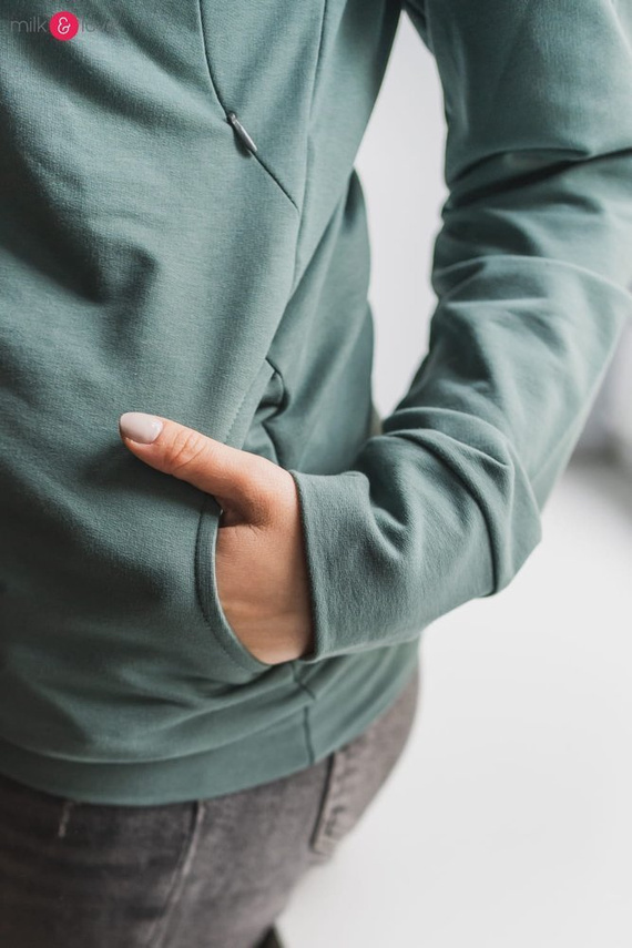 Milk Please bluza do karmienia Milk&Love z kapturem beżowy