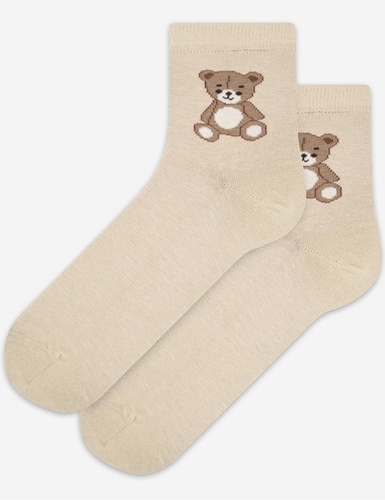 U84.01P Női zokni Wola Perfect Woman bézs 965- pamut, színes mintás női zokni