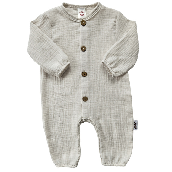 Muszlin pizsama Just Muslin 02235BE Makoma bézs - könnyű, lélegző, 100% pamut