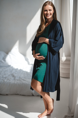 Milk&Love kismama köpeny tengerészkék - pamut elasztánnal, kényelmes, 7/8-as ujjú