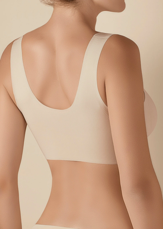 Olivia Selene Bra bézs - Női sportmelltartó merevítő nélkül
