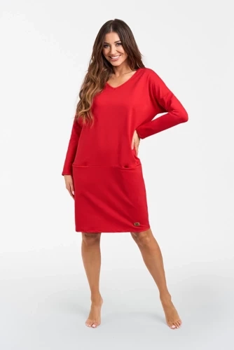 Karina női hosszú ujjú tunika Italian Fashion - piros