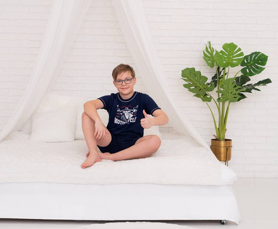 Gibson fiú rövid ujjú pizsama, nadrág Italian Fashion - tengerészkék