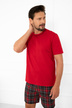Férfi rövid pizsama - piros