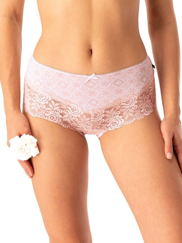 Női pamut bugyi Key LPB 731 fekete bézs - 2 db-os szett dobozban, klasszikus szabásvonalú