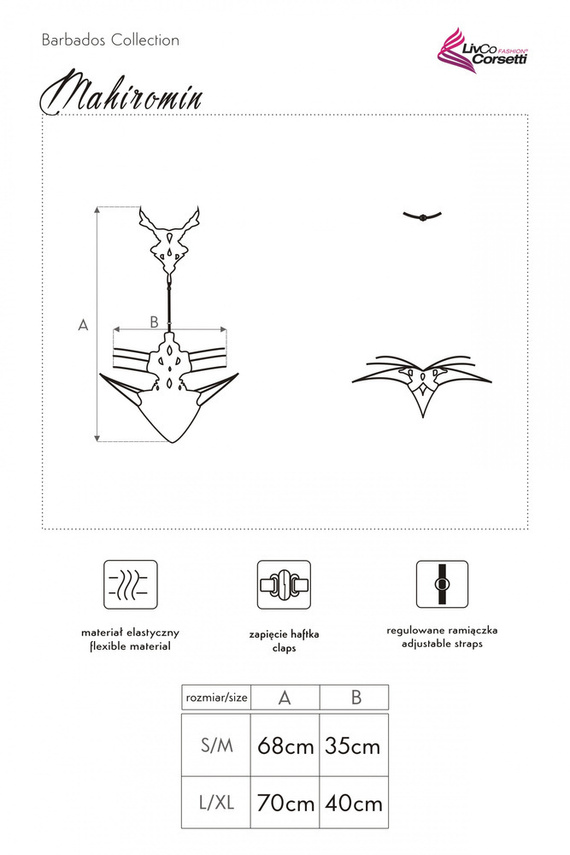 Mahiromin Piros LC 90574 Női test LivCo Corsetti Divat fekete fekete