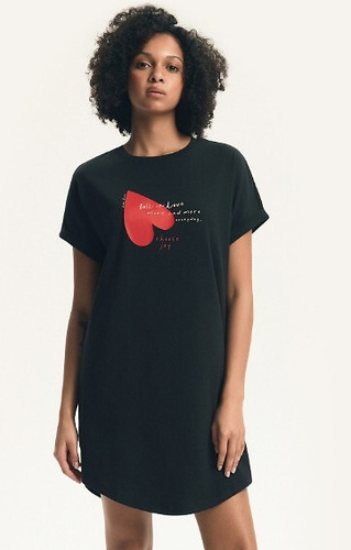 Női hálóing 44490 Emela barack Henderson, 100% pamut, rövid ujjú, félköríves nyakkivágás, női hálóing 44490 Emela, 100% pamut, rövid ujjú, félköríves nyakkivágás