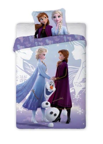 Fagyasztott jéghegy ágynemű Faro lila pamut - 100% pamut, Disney szett