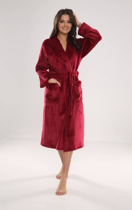 628 Abigail Long Forex női fürdőköpeny - bordó színű