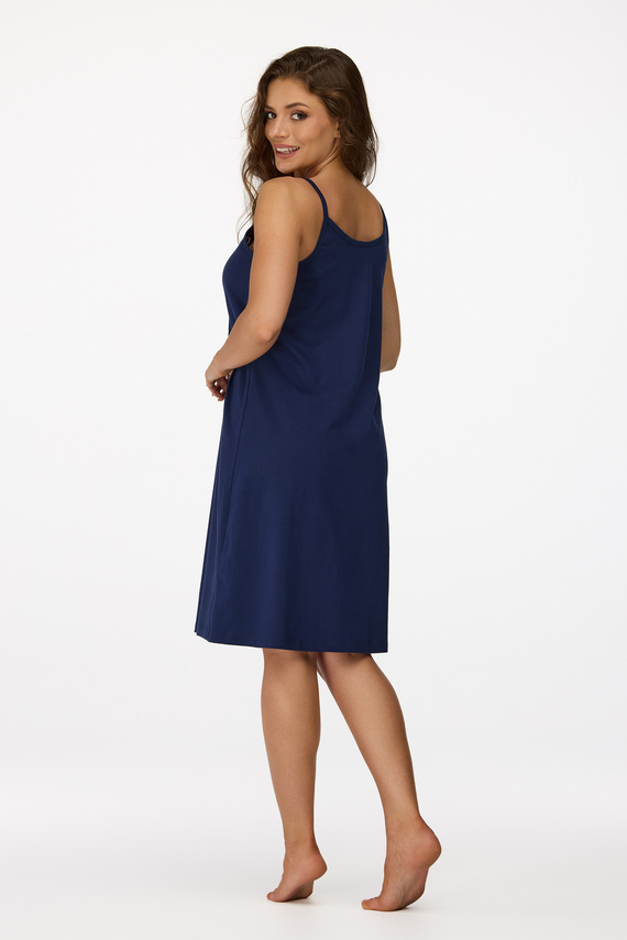 nincs. 25 Terhességi hálóing Senizo tengerészkék - 100% pamut, szoptatós cipzár, vállpántok