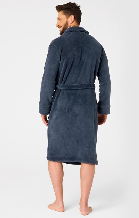MGL 255 B25 Férfi fürdőköpeny tengerészkék - klasszikus, puha, derékban megkötve