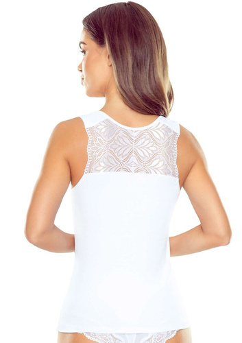 Ovena Eldar női top puha viszkózból bordázott anyaggal és V csipkével