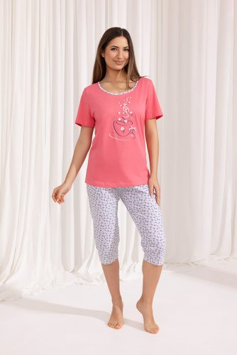 685 Női pizsama Regina - korall színben