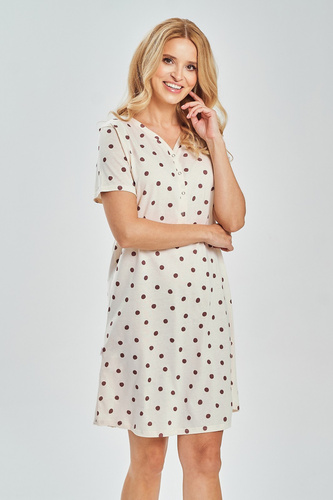 3529 Nita Női hálóing Taro - 100% pamut borsó, ápolás | gombok, térd előtt