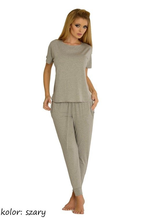 524 Paula Női pizsama De Lafense - világos melange